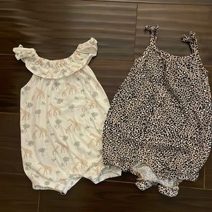 Baby Girl Animal Print Romper Bundle